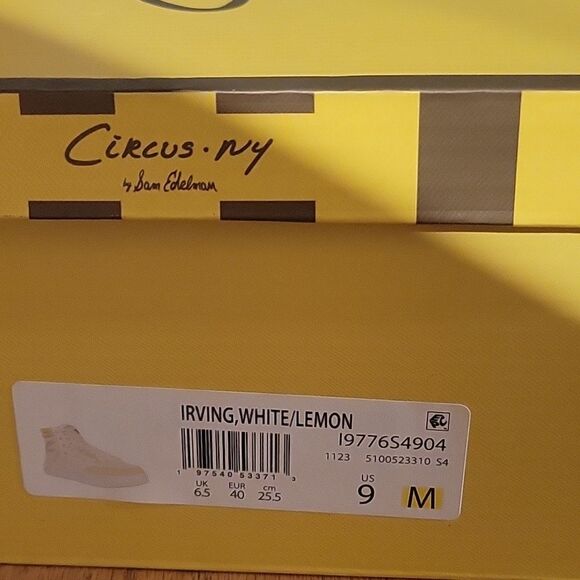 Yellow and White High-Top Sneakers - Picture 11 of 11